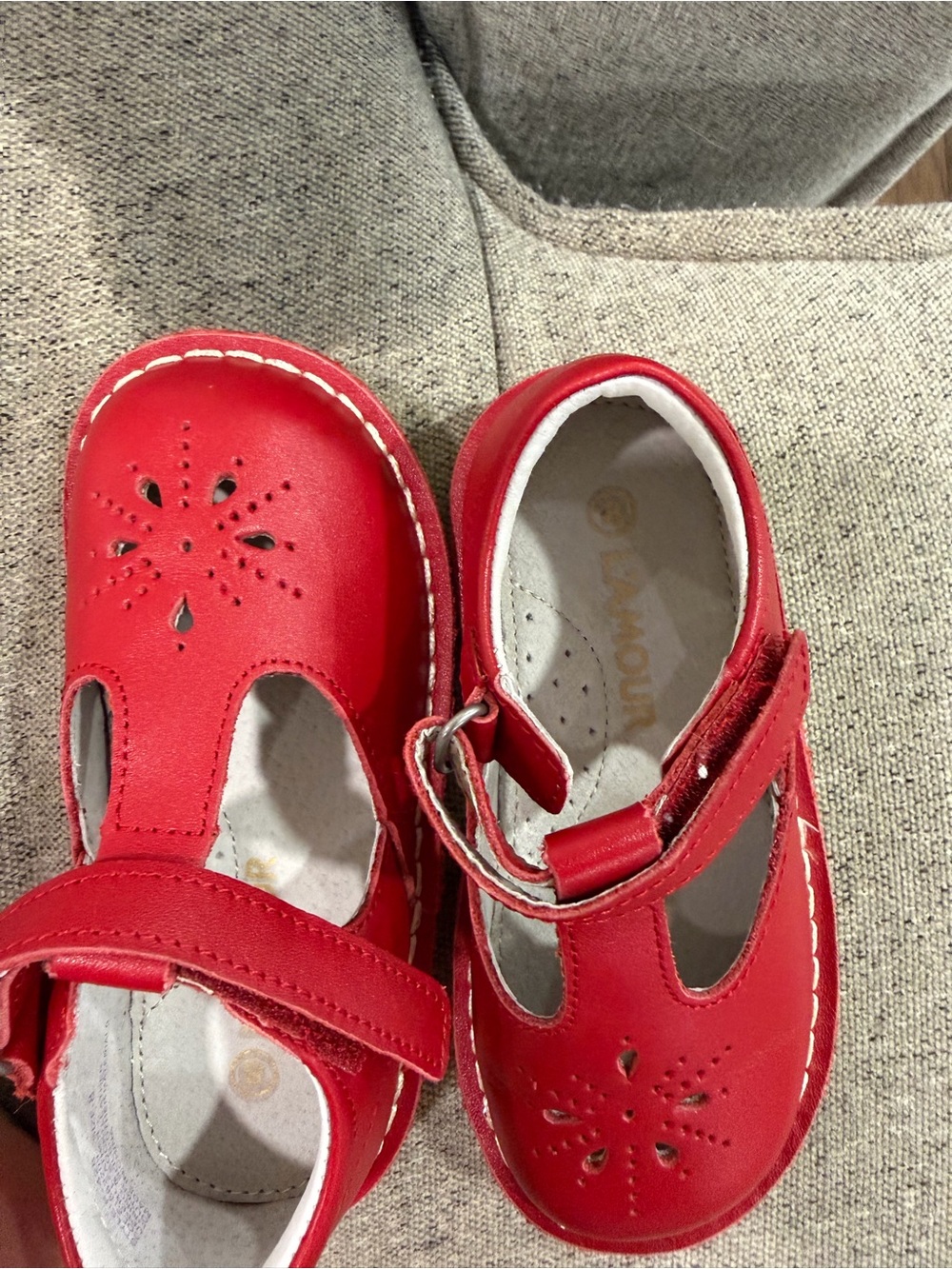 Lamour Red Kids Mary Jane Dress Shoes with T-Strap